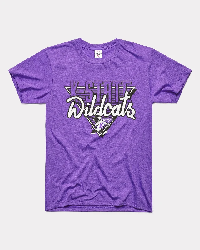 ultra-soft stretch top for women -K-State Wildcats 90s Throwback Purple T-Shirt