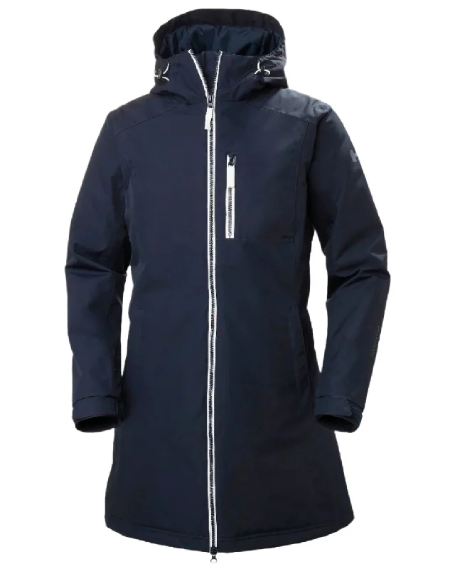 cozy teddy coat for ladies -Helly Hansen Long Belfast Ladies Winter Jacket