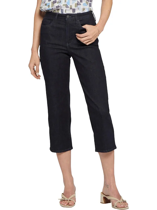 chic cropped ankle jeans for ladies -Joni Womens High Rise Relaxed Capri Jeans