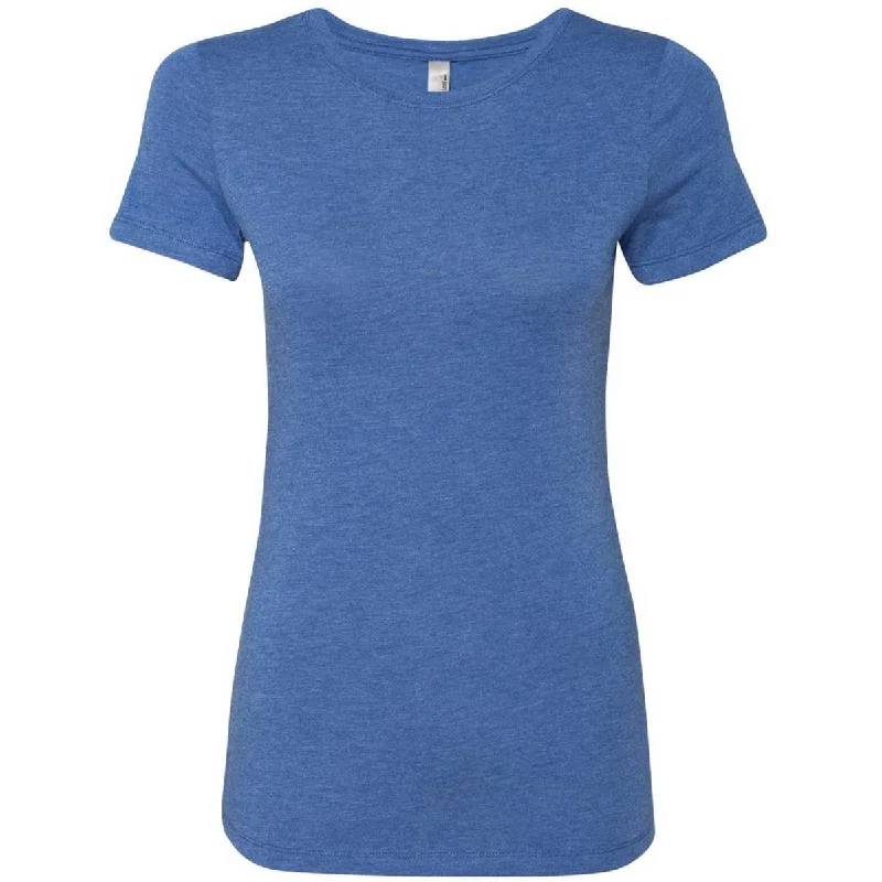 women's classic polo shirt -Next Level Women's Vintage Royal Triblend Crew