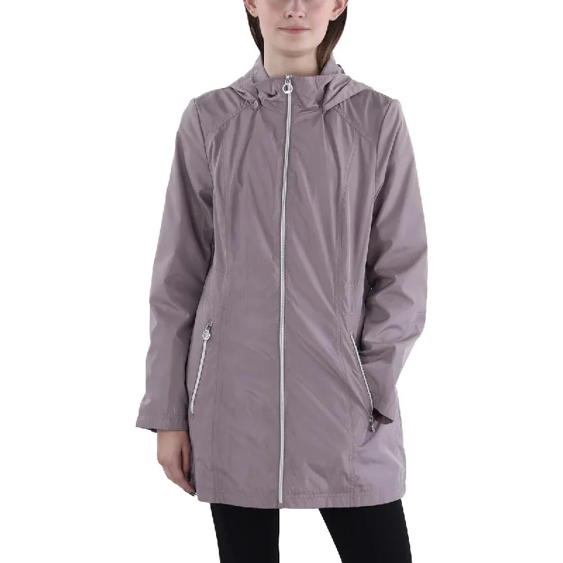 versatile casual coat for women -Womens Lightweight Hooded Raincoat