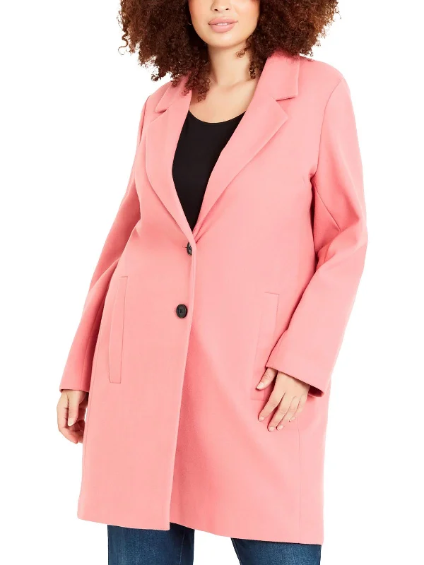 structured blazer jacket for women -Crombie Womens Knit Midi Walker Coat