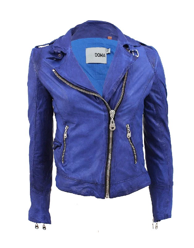 luxury designer winter coat for women -Crop Leather Jacket