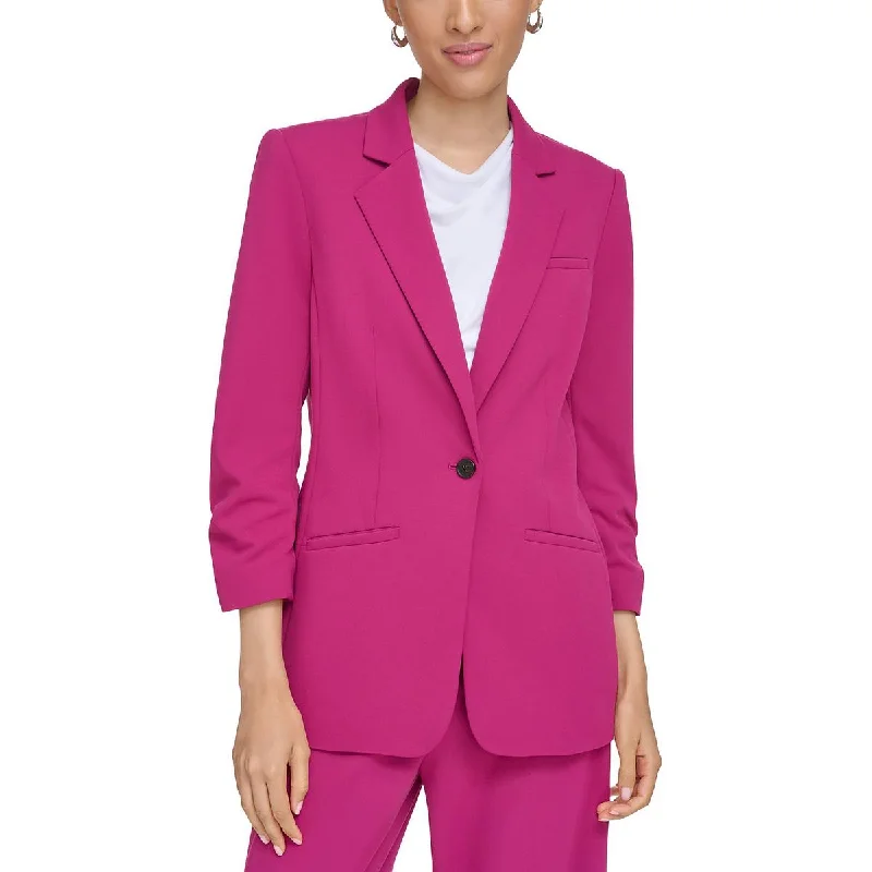 classic trench raincoat for women -Calvin Klein Womens Petites 3/4 Sleeve Suit Separate One-Button Blazer