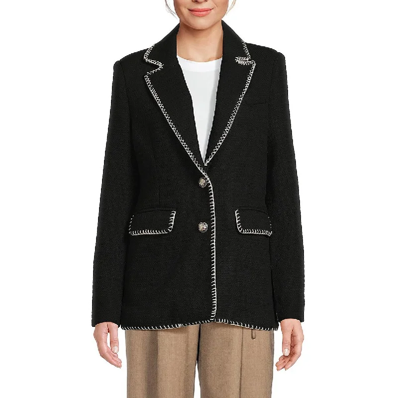 ladies' longline puffer coat -Avec Les Filles Womens Tweed  Two-Button Blazer