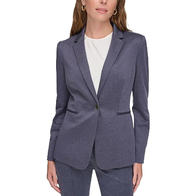 ladies' waterfall drape coat -Tommy Hilfiger Womens Heathered Workwear One-Button Blazer