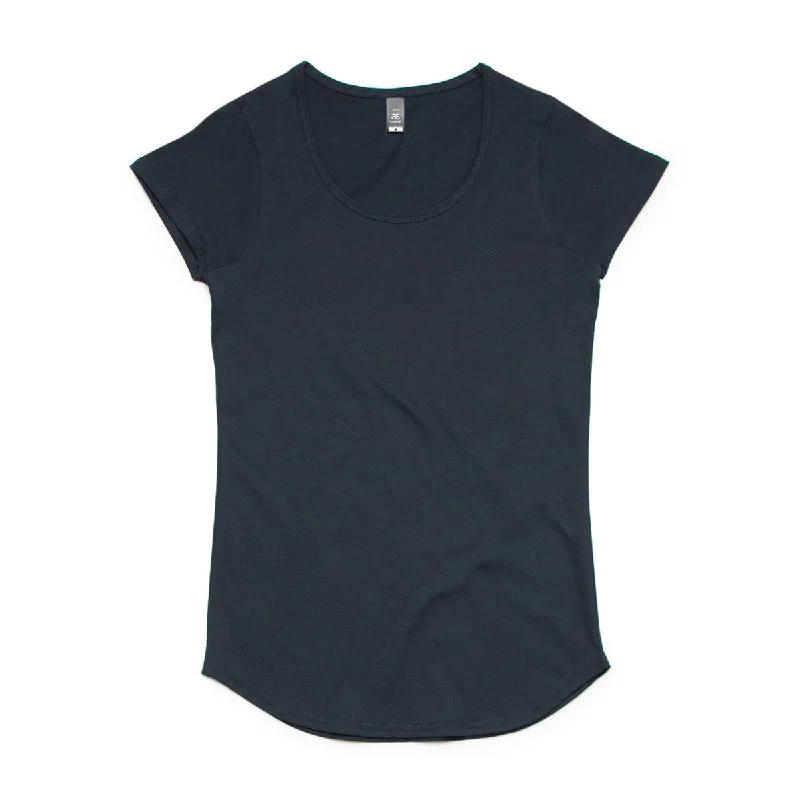 fashionable twisted hem top for women -AS Colour Women's Navy Mali Tee