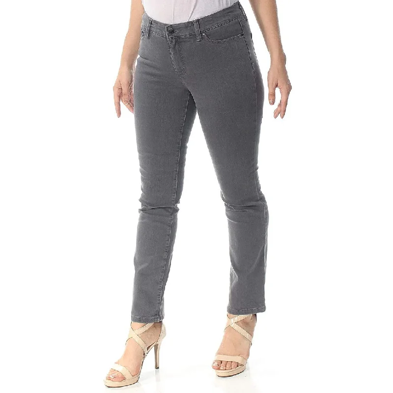 women's loose fit baggy jeans -Charter Club Women's Petite Lexington Straight-Leg Jeans Gray Size 0