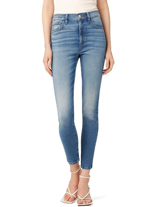 ladies' cropped denim pants -The Charlie Womens High-Rise Crop Skinny Jeans