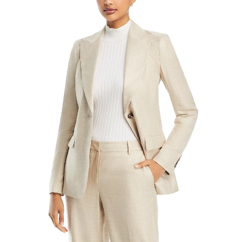 women's faux fur-lined parka -Lafayette 148 New York Womens    Suit Separate Business One-Button Blazer