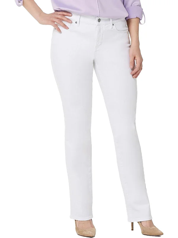 distressed ankle-length skinny jeans -Plus Marilyn Womens Petite High Rise Straight Leg Jeans