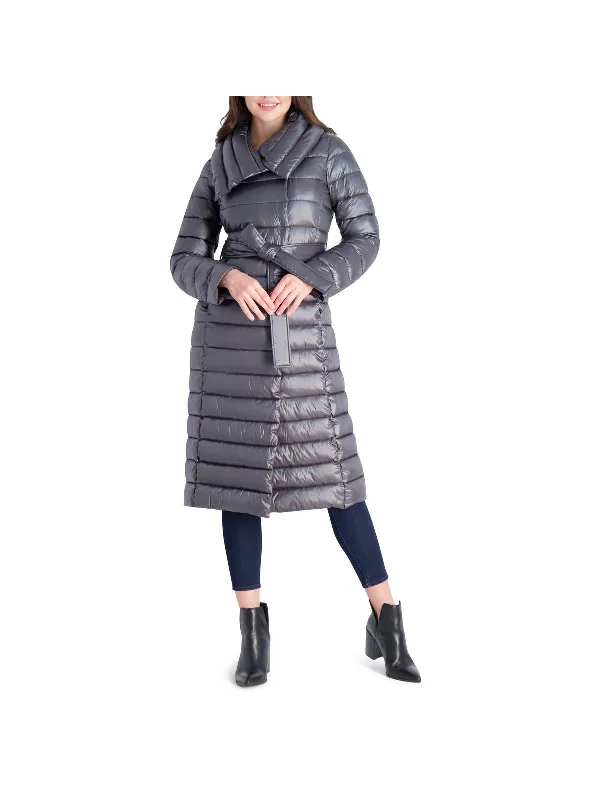 warm shearling coat for women -Womens Quilted Long Puffer Jacket