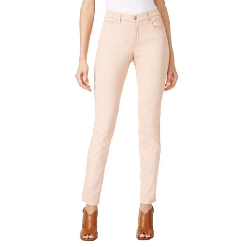 women's denim jogger pants -Style & Co Women's Curvy-Fit Skinny Fashion Jeans Pink Size 18