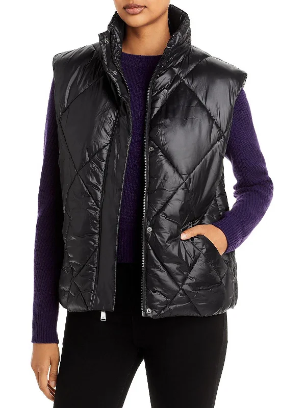 warm padded coat for women -Womens Quilted Sleeveless Vest