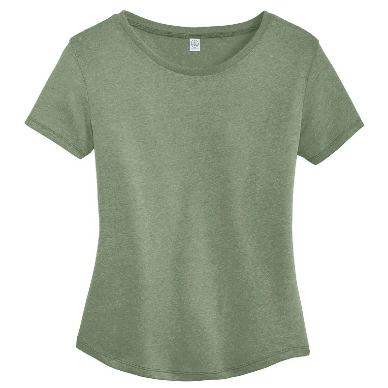 women's ribbed knit top -Alternative Women's Vintage Pine Backstage Vintage 50/50 Tee