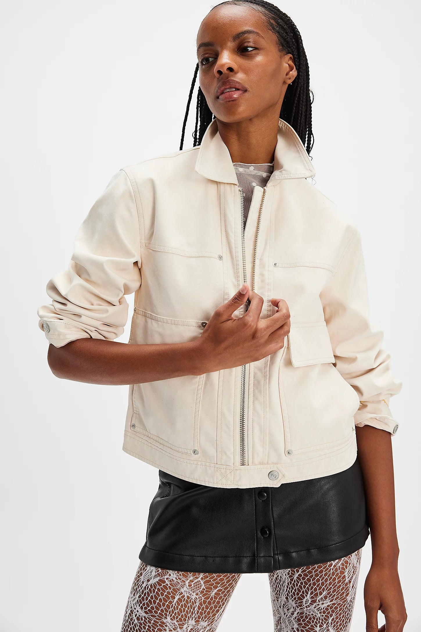 versatile trench coat for ladies -Free People Blair Vegan Suede Jacket