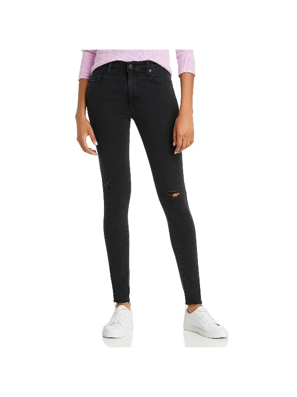 comfy mid-rise casual jeans for women -Farrah Womens Denim High Rise Skinny Jeans