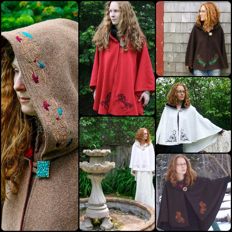 ladies' lightweight anorak coat -Arran Hooded Cape~Custom Order