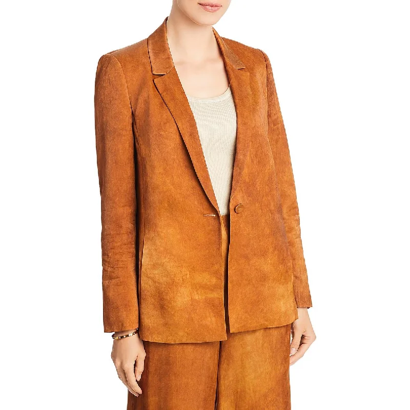 women's relaxed boyfriend blazer -Kobi Halperin Womens Faded Shoulder Pads One-Button Blazer