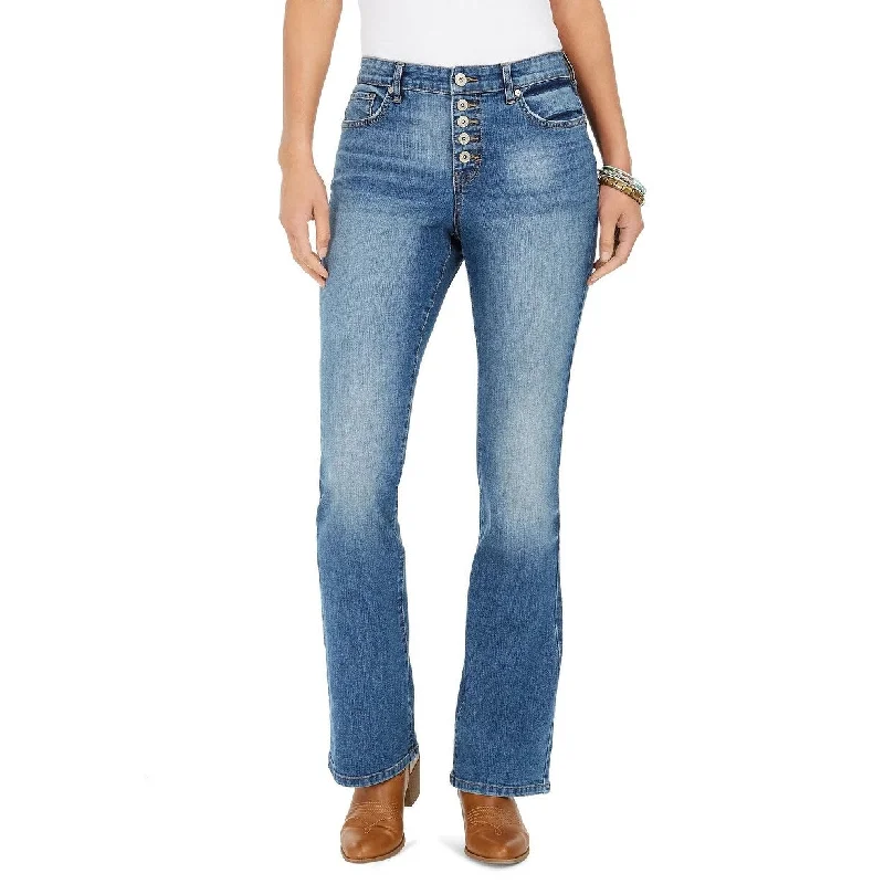 women's ultra-soft jegging jeans -Style & Co Women's Button-Fly Boot-Cut Jeans Blue Size 8