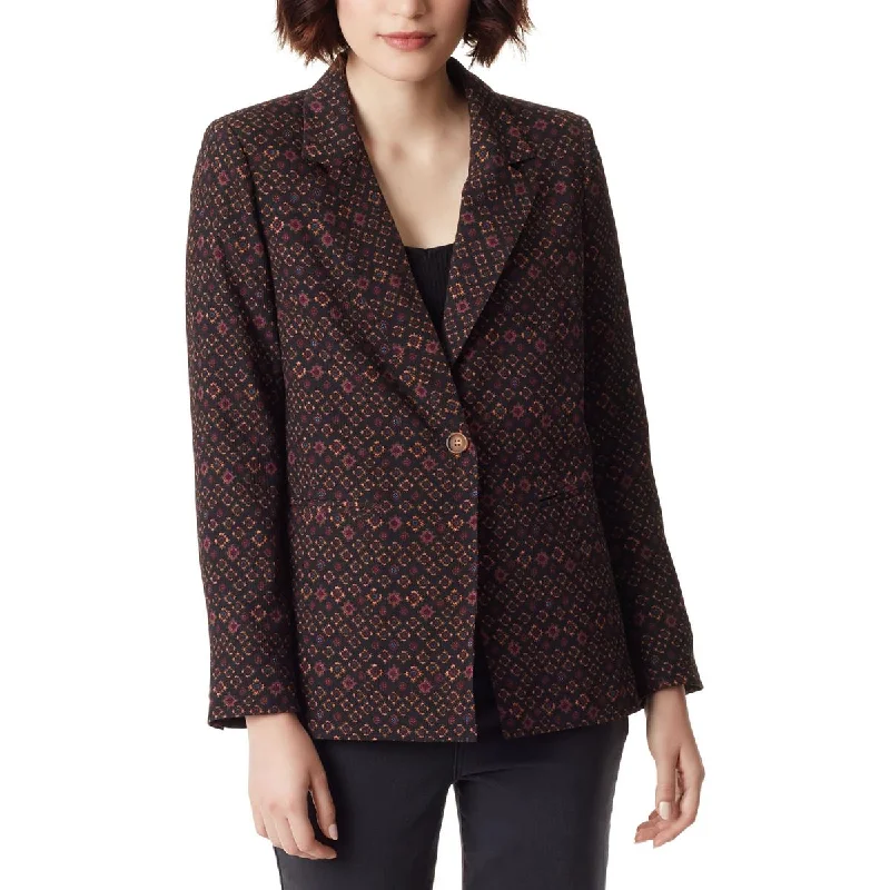 elegant long coat for women -Sam Edelman Womens Printed Office One-Button Blazer