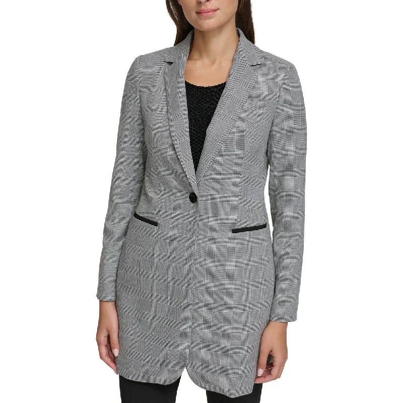 professional work blazer for women -Tommy Hilfiger Womens Woven Topper One-Button Blazer