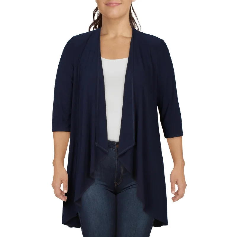 women's relaxed boyfriend blazer -Lauren Ralph Lauren Womens Drapey Open Front Duster Blazer