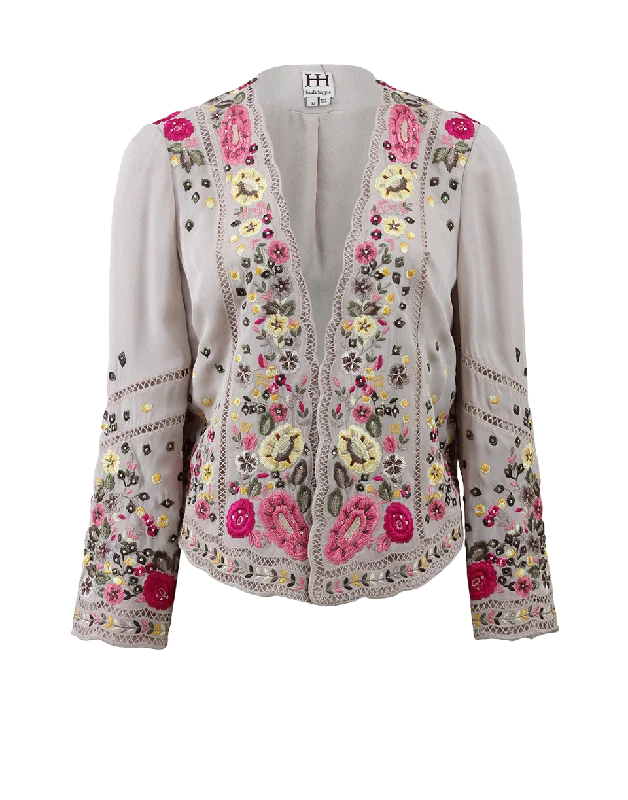 women's varsity bomber jacket -Embellished Threadwork Jacket