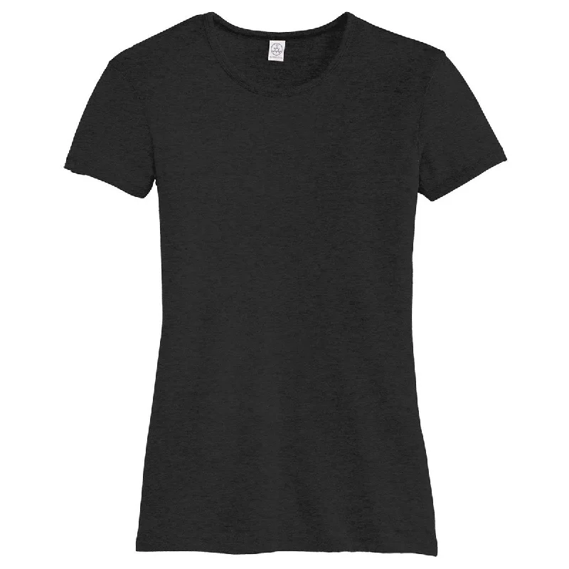 women's seamless fitted top -Alternative Women's Black The Keepsake Vintage 50/50 Tee