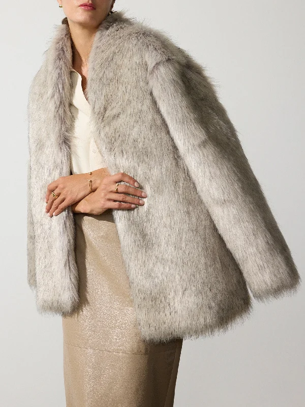 stylish fleece-lined coat for women -The Faye Faux Fur Jacket