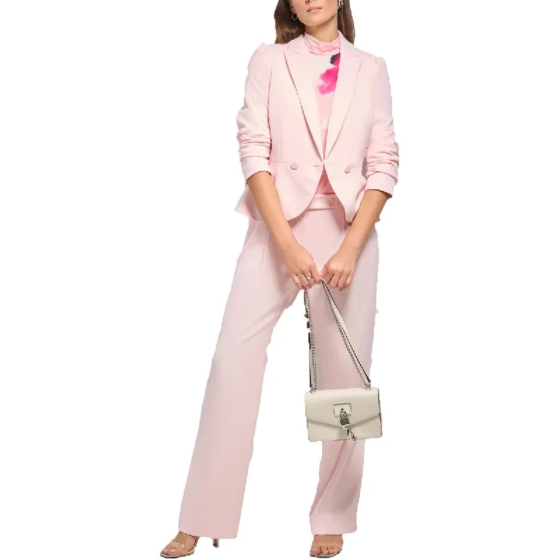 women's reversible coat -DKNY Womens Puff Sleeve Suit Separates Double-Breasted Blazer