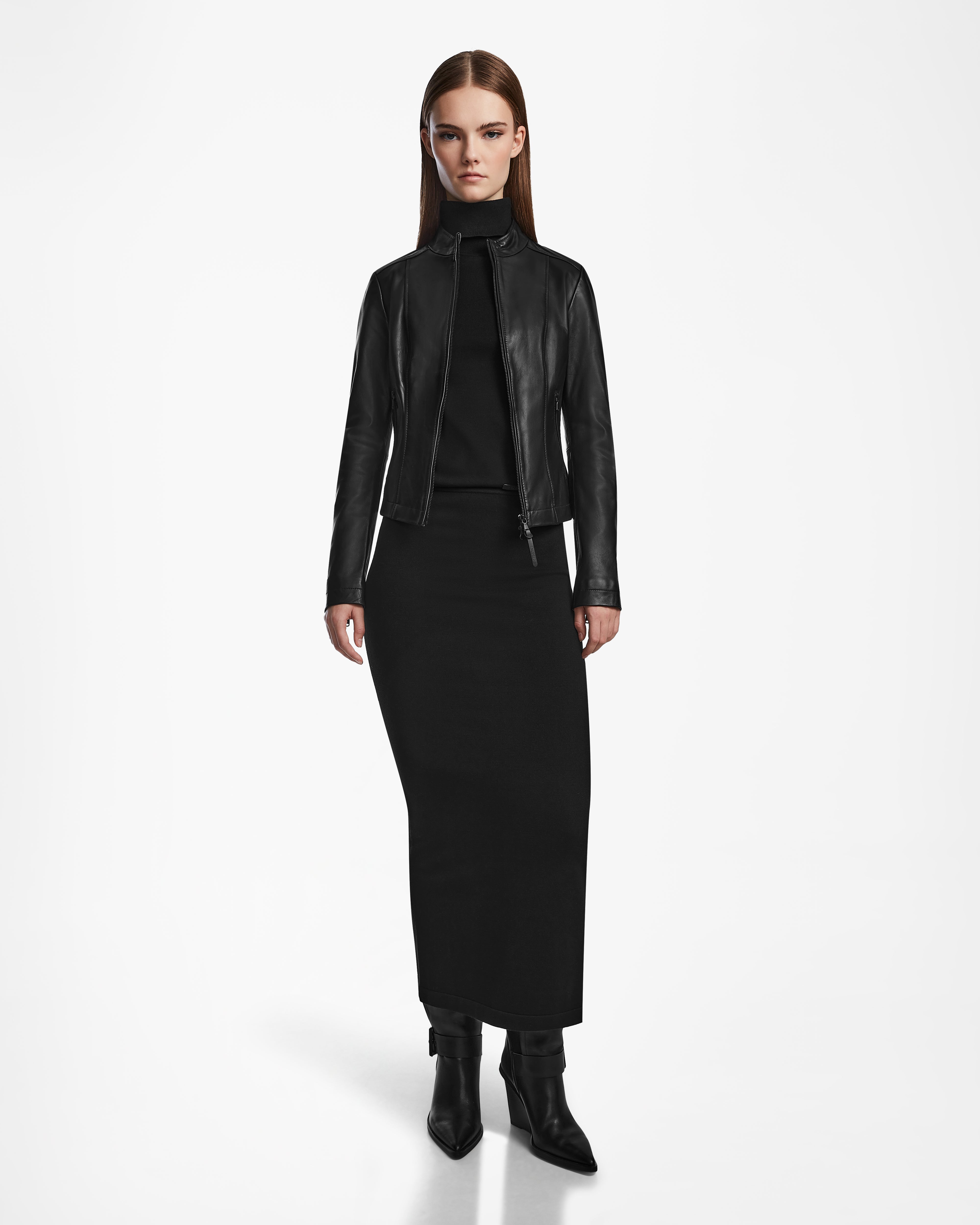 sophisticated evening coat for women -MARIAH - L124511 Black