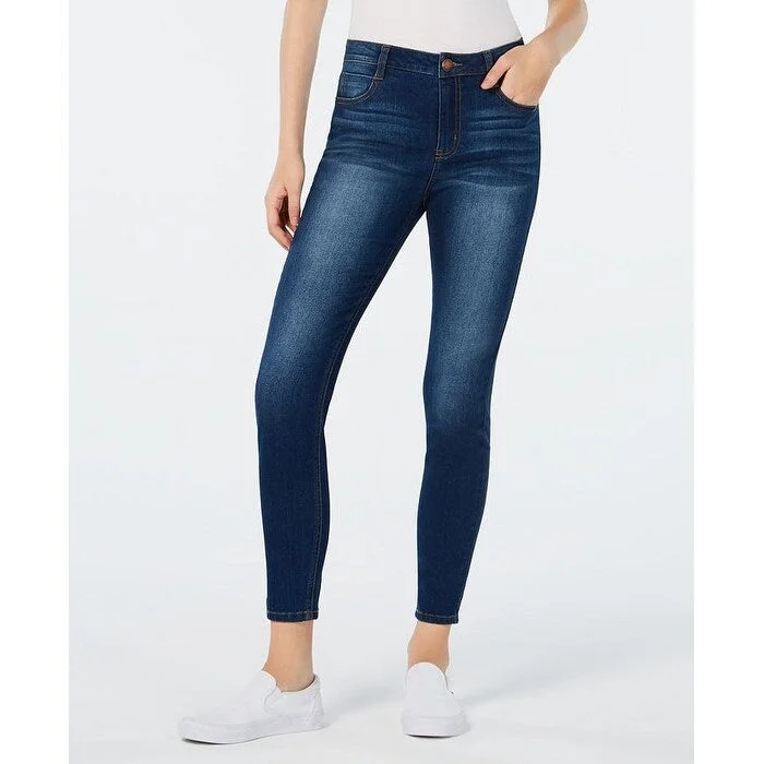 stylish front-slit jeans for women -Tinseltown Women's High Rise Skinny Jeans Blue Size 1