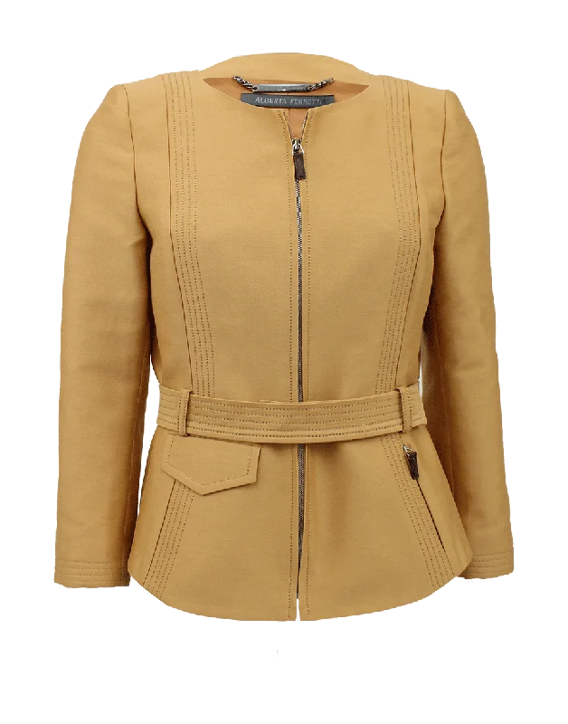 fitted wool blend coat for women -Suit Jacket