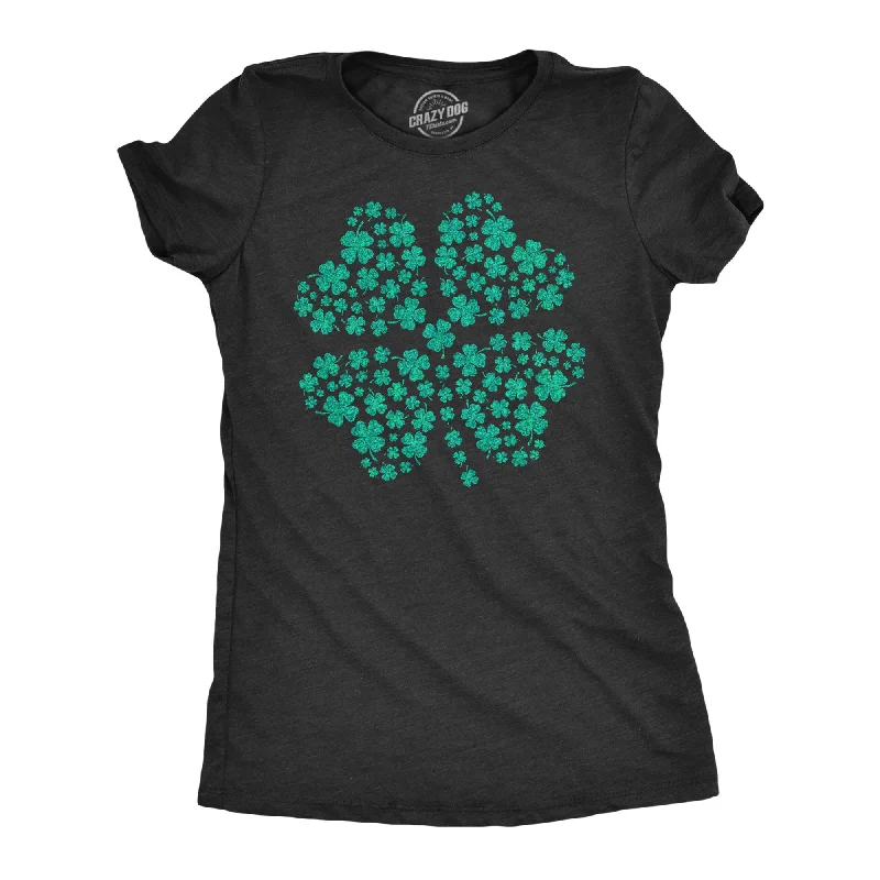 off-the-shoulder ruffle top for women -Glitter Clover Women's T Shirt