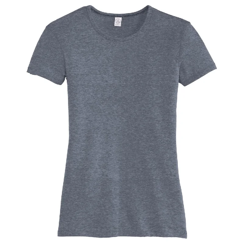 breathable moisture-wicking top for women -Alternative Women's Vintage Navy The Keepsake Vintage 50/50 Tee