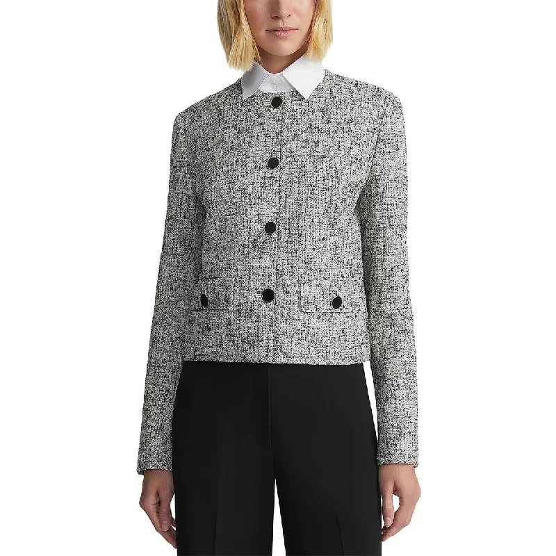 women's reversible coat -Lafayette 148 New York Womens Textured Office Collarless Blazer