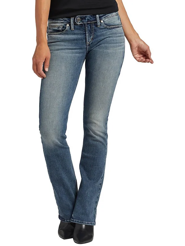 trendy mom jeans for women -Tuesday Womens Low-Rise Slim Bootcut Jeans