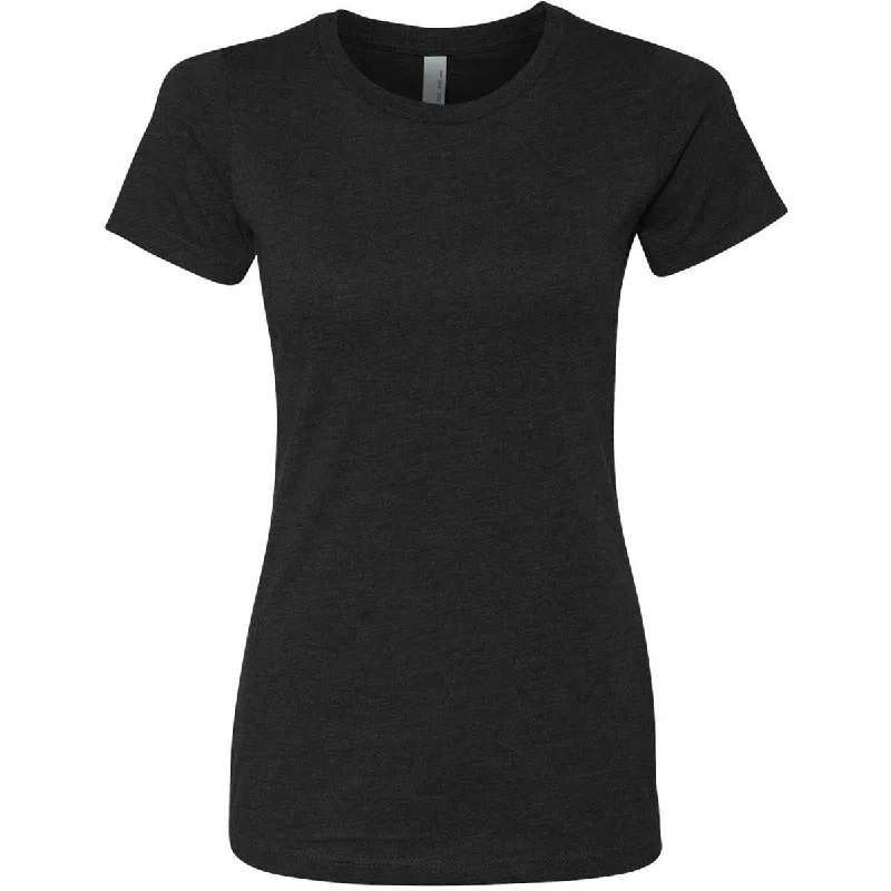 ladies' cowl neck blouse -Next Level Women's Black CVC Crew Tee