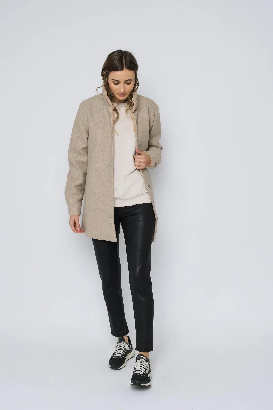 women's belted trench coat -Cora High Neck Jacket