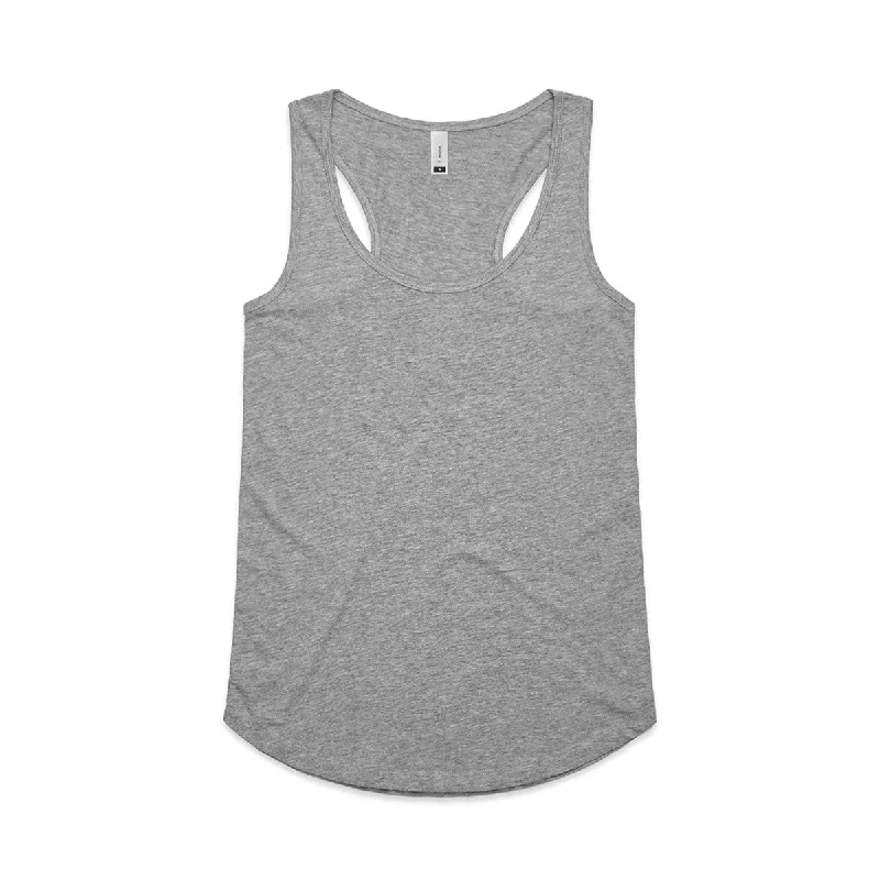 women's off-shoulder top -AS Colour Women's Grey Marle Yes Racerback Singlet