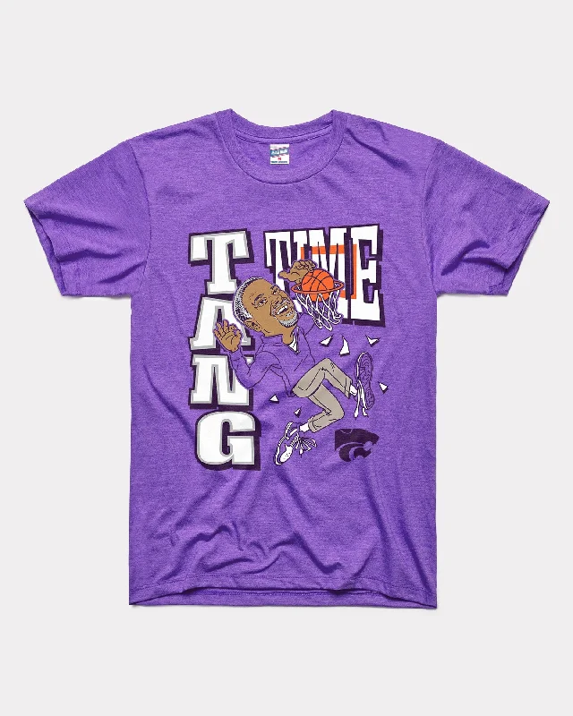 trendy crop top for women -Jerome Tang Time Purple T-Shirt