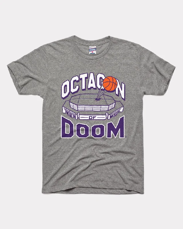 ladies' cold-shoulder top -K-State Octagon of Doom Grey T-Shirt