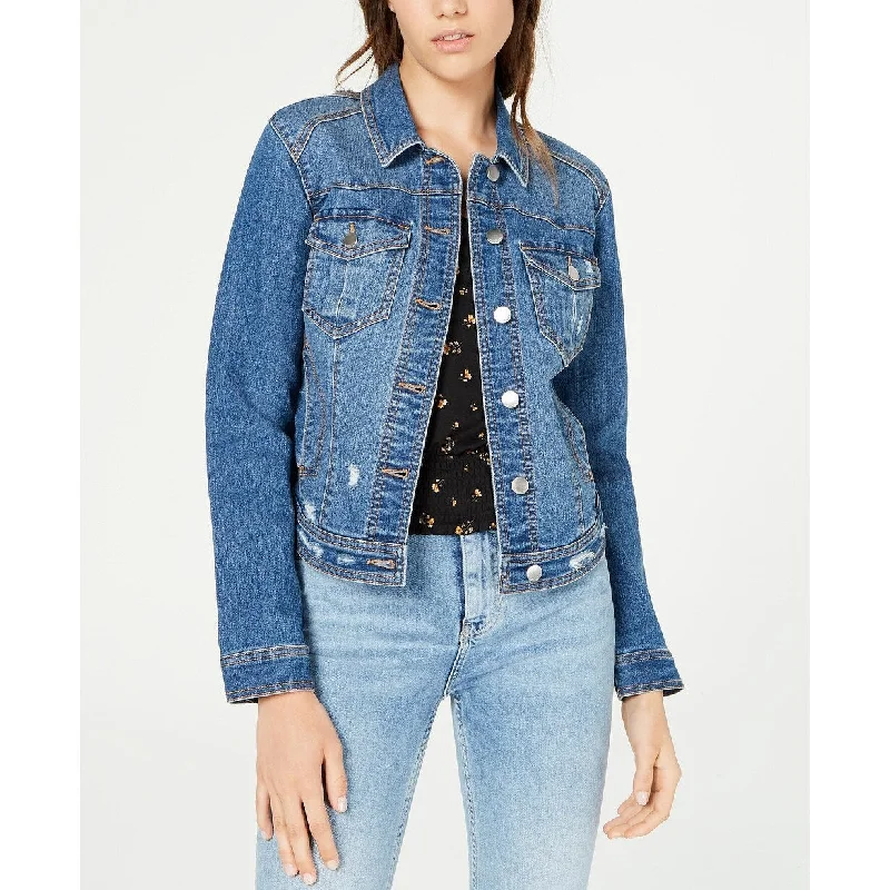 women's oversized corduroy jacket -Tinseltown Juniors' Denim Jacket Med Blue Size X-Large