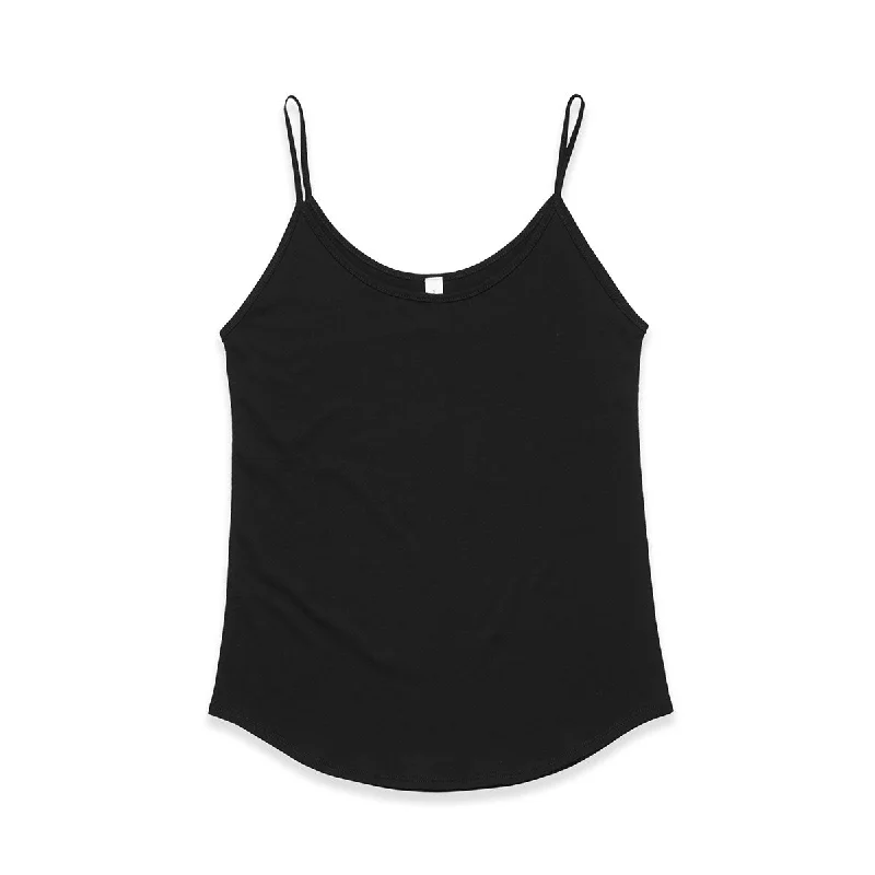 cute button-front blouse for women -AS Colour Women's Black Pillar String Singlet