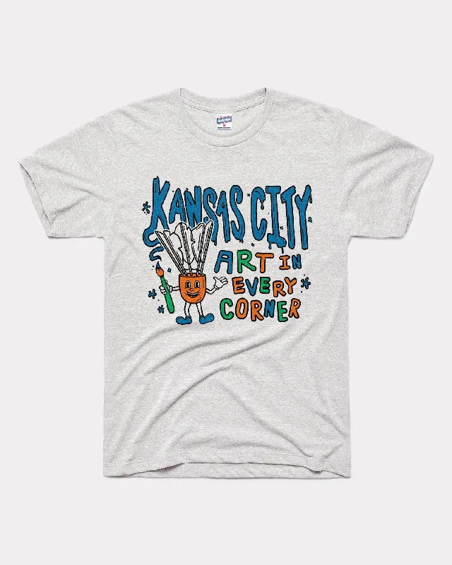 soft-touch modal t-shirt for women -Kansas City Art in Every Corner Ash T-Shirt