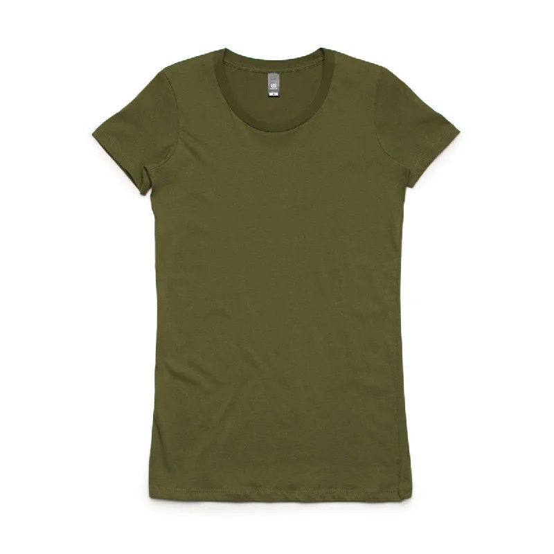 ladies' cold-shoulder top -AS Colour Women's Fern Green Wafer Tee