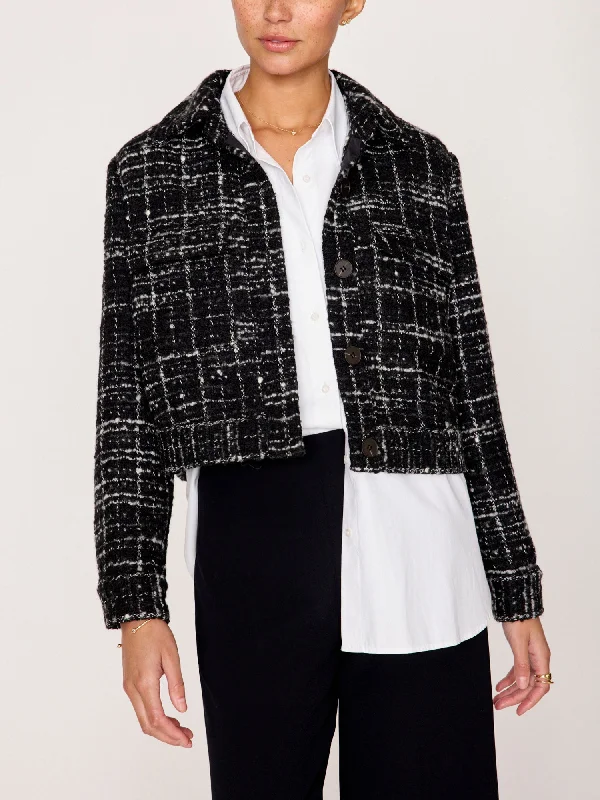 urban streetwear jacket for women -The Tweed Cropped Jacket