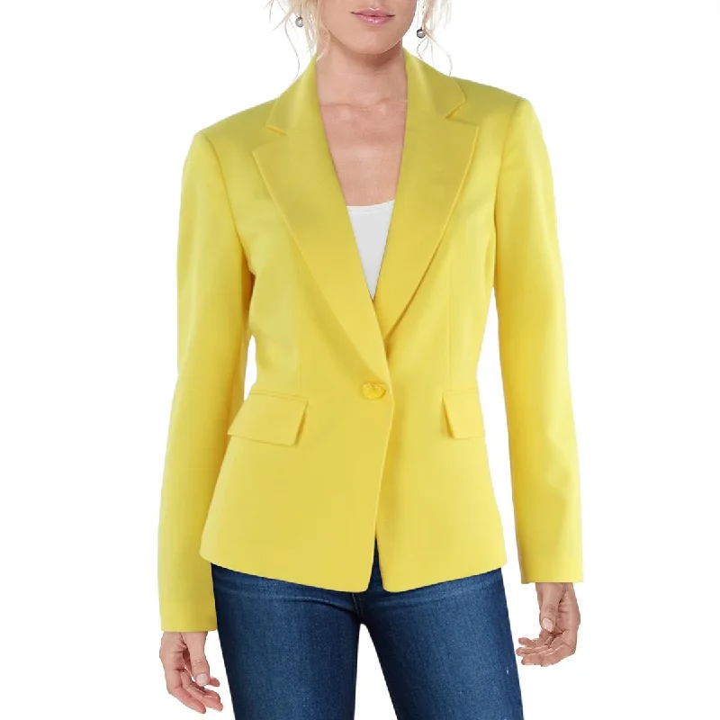 women's varsity bomber jacket -Le Suit Womens Solid  One-Button Blazer