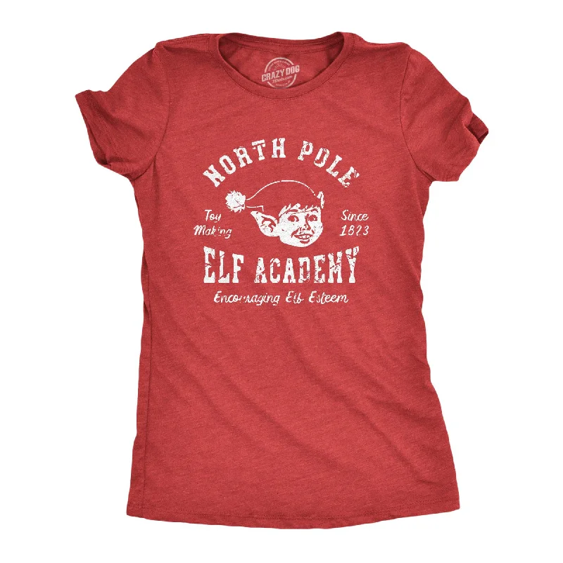 women's fitted long sleeve top -North Pole Elf Academy Women's T Shirt